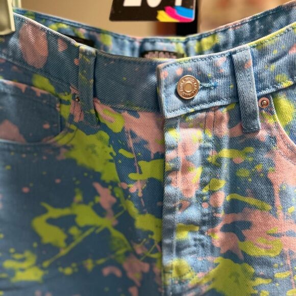 Wild Fable Blue and Pink Paint-Splatter Jean Shorts NWOT #DO204 - Picture 5 of 8